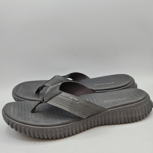 Skechers Men's Elite Flex Coastal Mist Flip-Flop gray size 13 - Picture 15 of 15